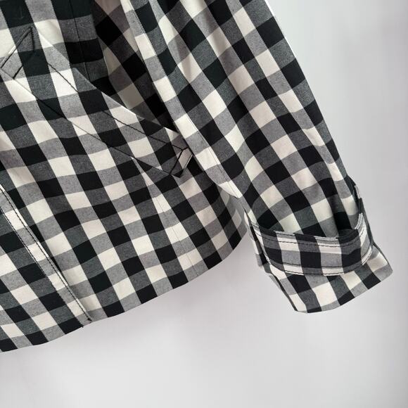 Ann Taylor Jacket Women's Size Small B&W Gingham Double-Breasted Buffalo Check - Picture 13 of 16